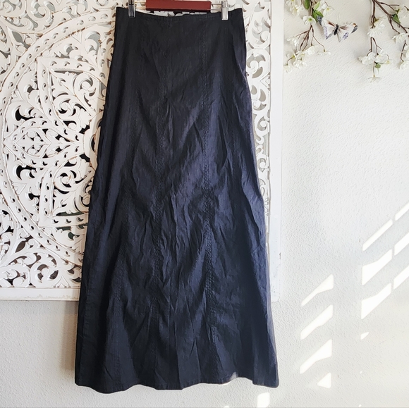 UNIF THE NETTO MAXI SKIRT BLACK BLEND OF LINEN & RAYON LOW RISE NWT SZ MEDIUM - Picture 9 of 15